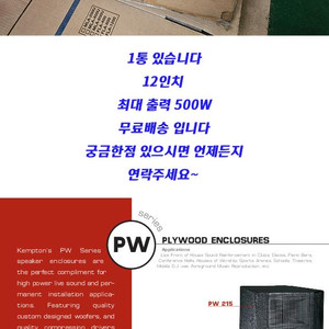 KEMPTON 스피커 PW-12인치 패시브스피커 1통