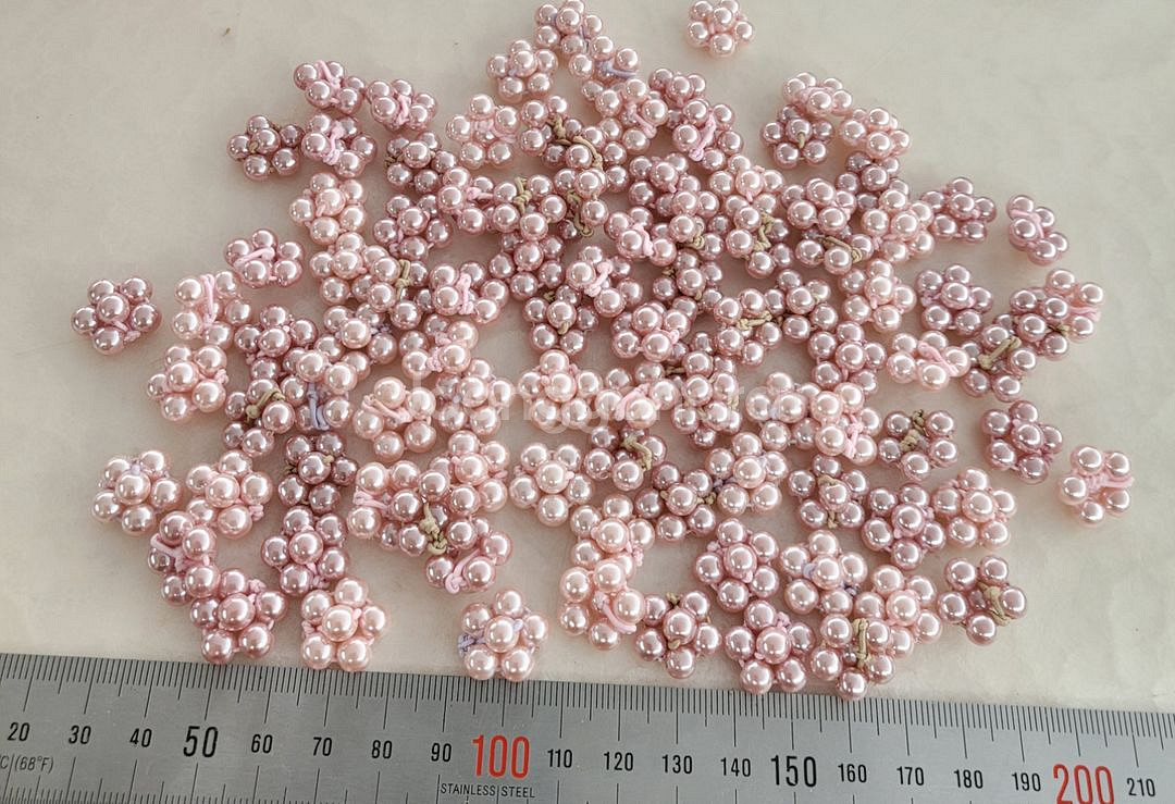 진주꽃 핑크 2색 약18미리100개 일괄--0