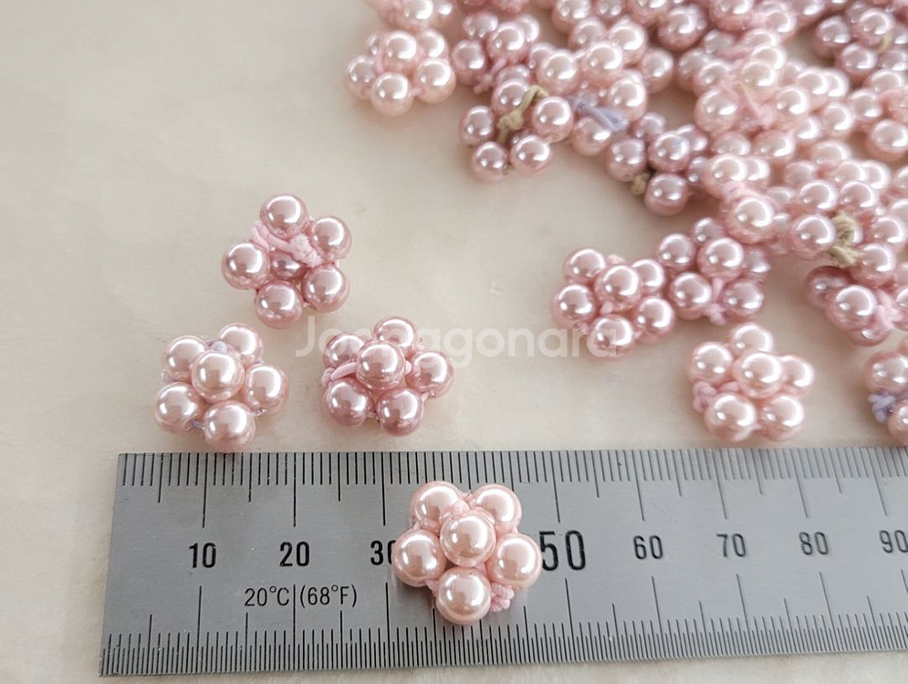 진주꽃 핑크 2색 약18미리100개 일괄--1
