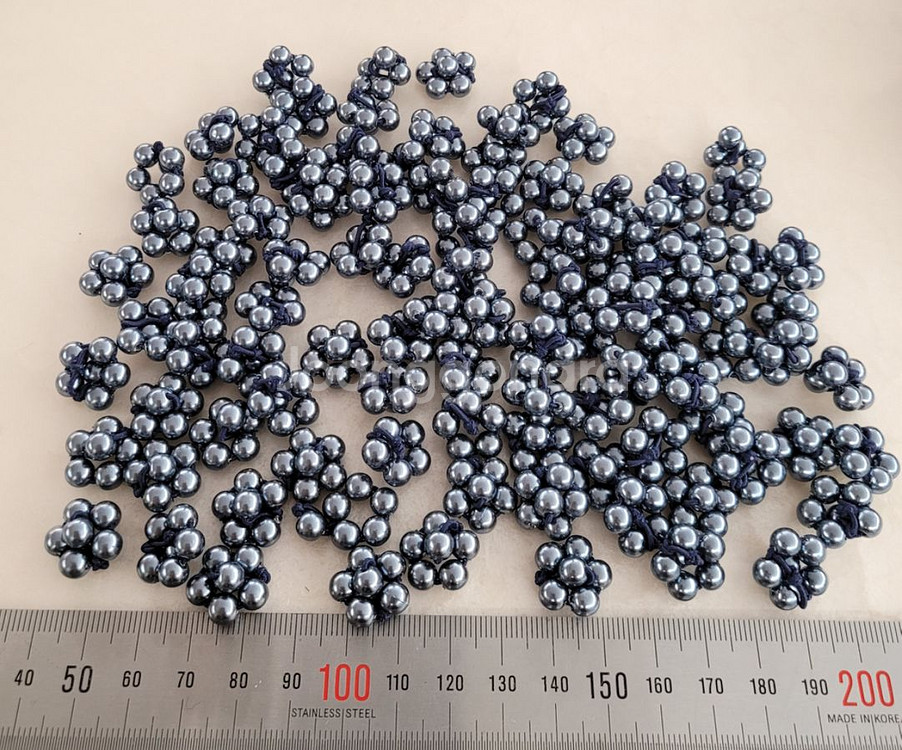 진주꽃 다크그레이 약 18미리 100개 일괄--0