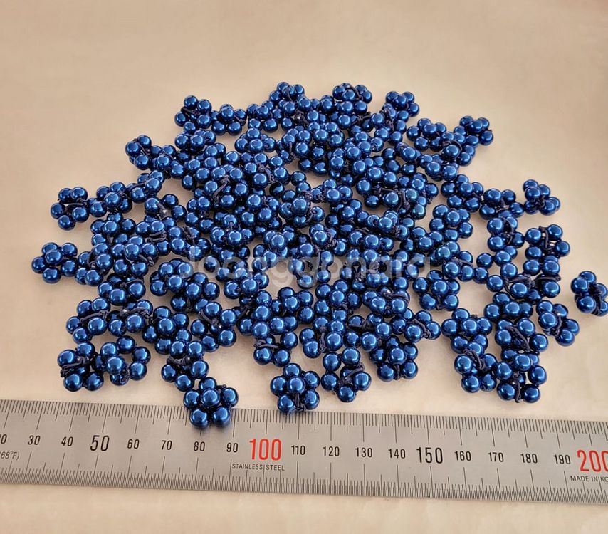 진주꽃 다크블루 약 18미리 100개 일괄--0