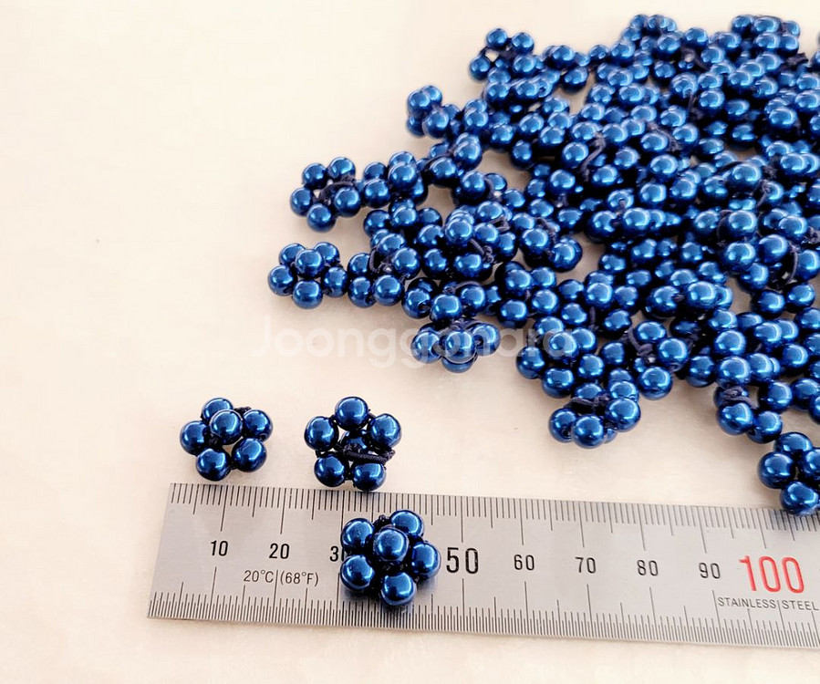 진주꽃 다크블루 약 18미리 100개 일괄--1