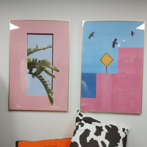 핑크 풍경 그림액자 인테리어액자 대형액자 팝아트액자 팜