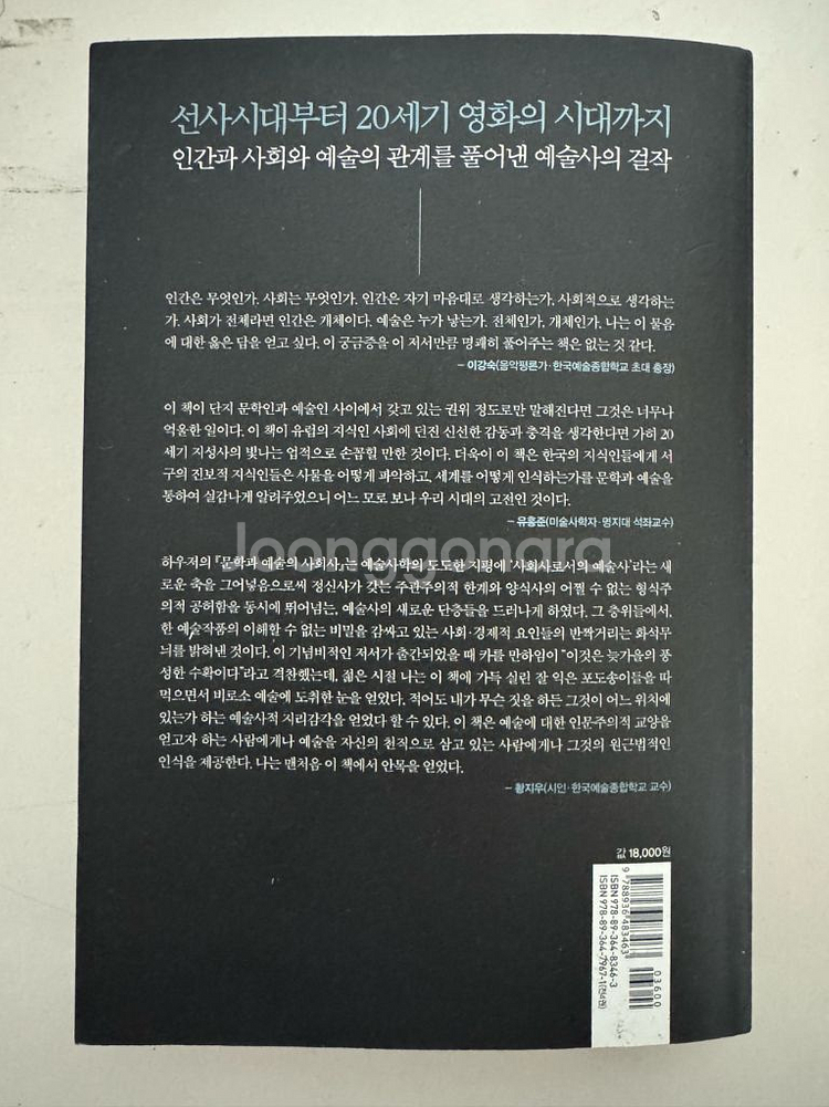 문학과 예술의 사회사 4권 (준미사용)--1