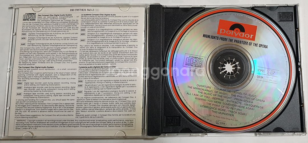오페라의 유령 뮤지컬 CD--1