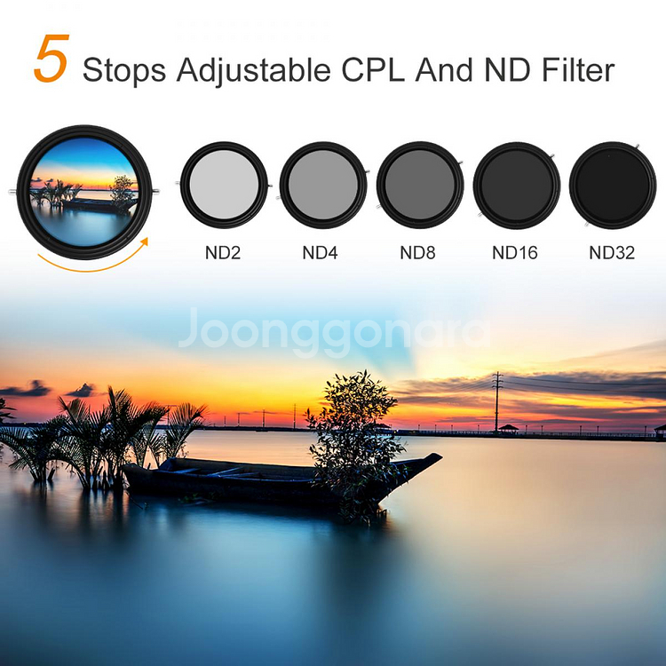 K&F 82mm 가변 ND2-32+CPL 필터 -캡포함--4
