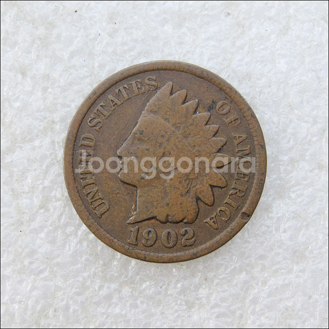 [동전, 외국주화] 미국 1902년 인디언 헤드1 센트--0