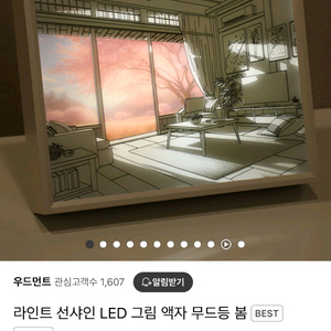 우드먼트 LED 그림 액자 무드등 새상품