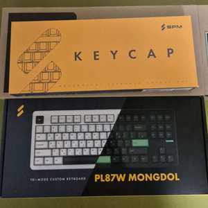 SPM PL87W 몽돌키보드 + 블랙스모그 키캡세트