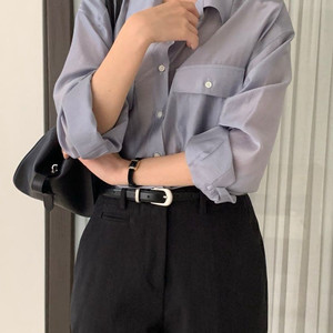 베르가못 실키 포켓 시스루 텐셀 셔츠 소라