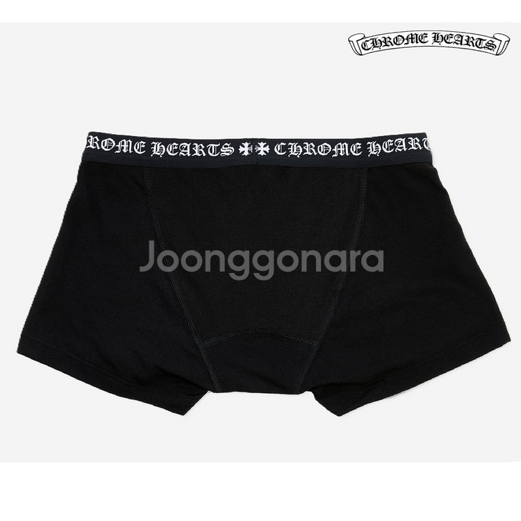 크롬하츠 박서 브리프 속옷 블랙화이트 로고 L사이즈--4