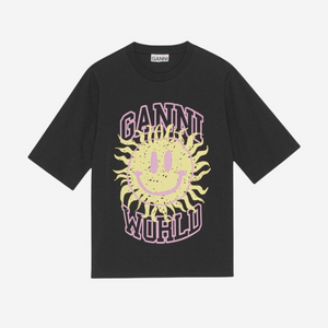 ganni 가니 스마일리 티셔츠 팬텀