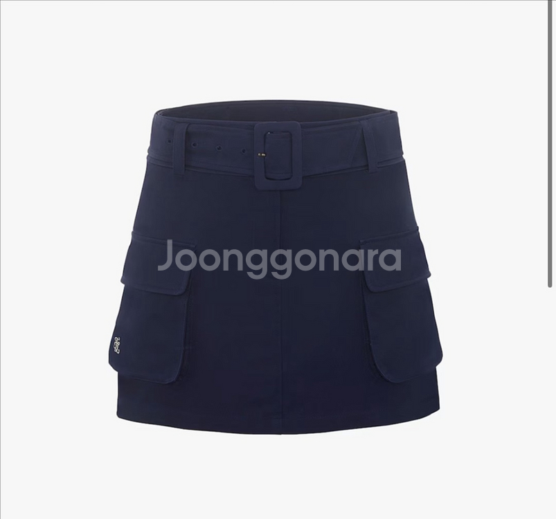 페어라이어 벨트 스커트 네이비 XS 새상품--0
