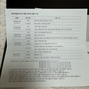 롯데호텔 통합 숙박권