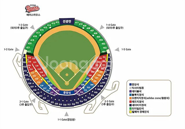 ★ 7/23 한화 vs 두산 3루 블루석 4연석--0