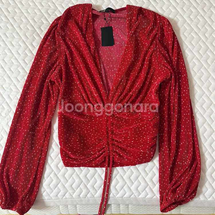 마쥬 트와이스 나연 레드 도트 블라우스 1--3