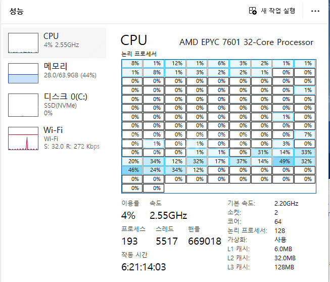 파이노드&게임컴퓨터32,40,64코어(윈11정품인증)--1