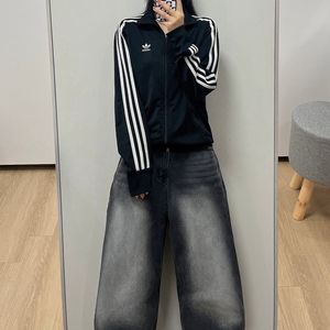 아디다스 신형 유로파 자수로고 검흰 트랙탑 져지