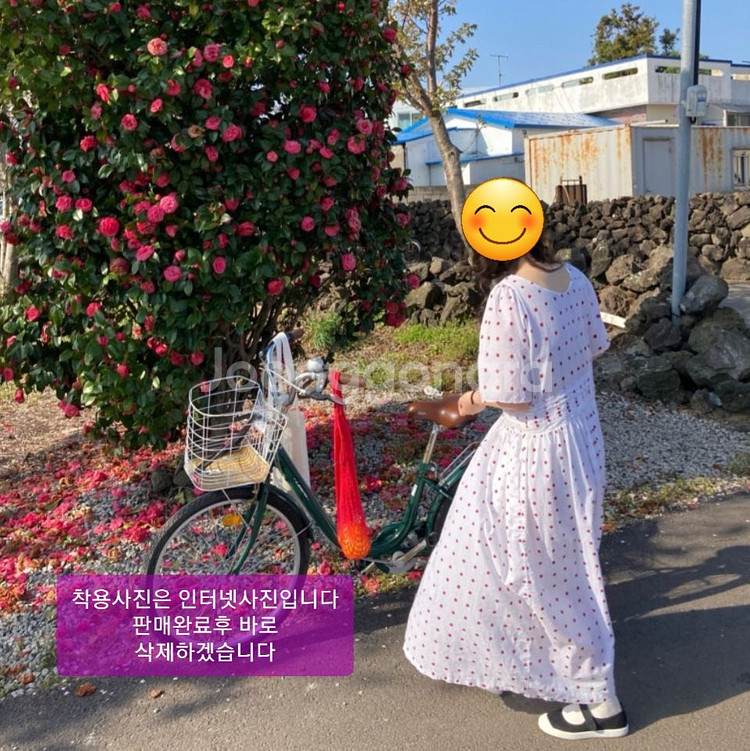 핸드블럭 레드도트 원피스--9
