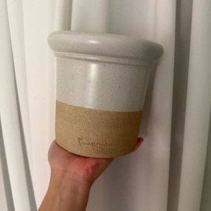 마티아스 흰색 유약분 화분 토분