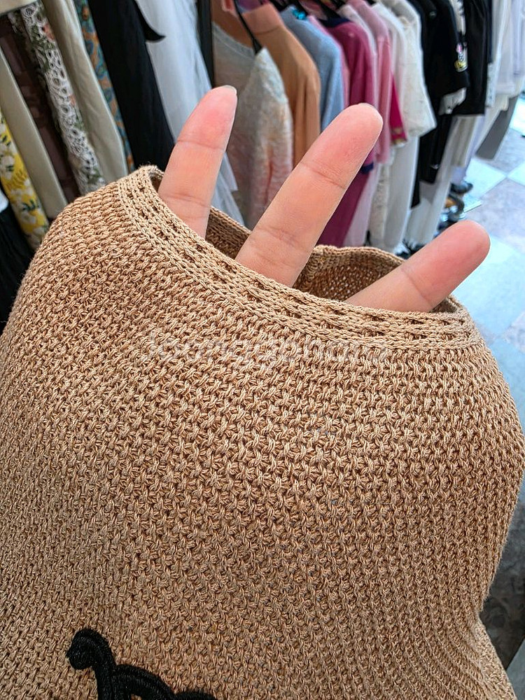 와펜자수 라탄 버킷햇 모자--3