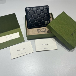 GUCCI 구찌 시그니처 시마 가죽 블랙 반지