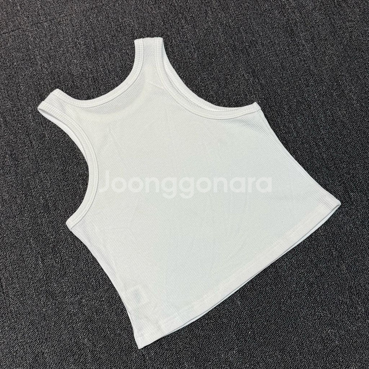 LEEY YEEL RIBBED 슬리브리스 탑--4