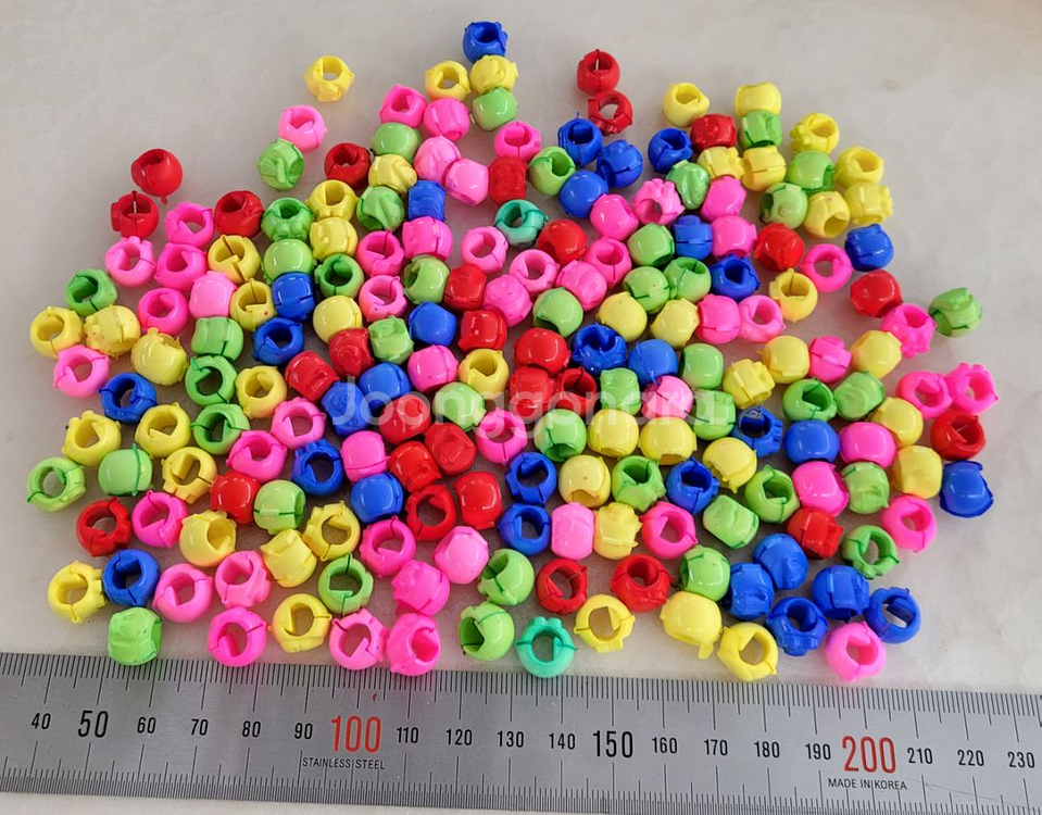 미니 둥근똑딱핀 5색 10미리 200개 일괄--0