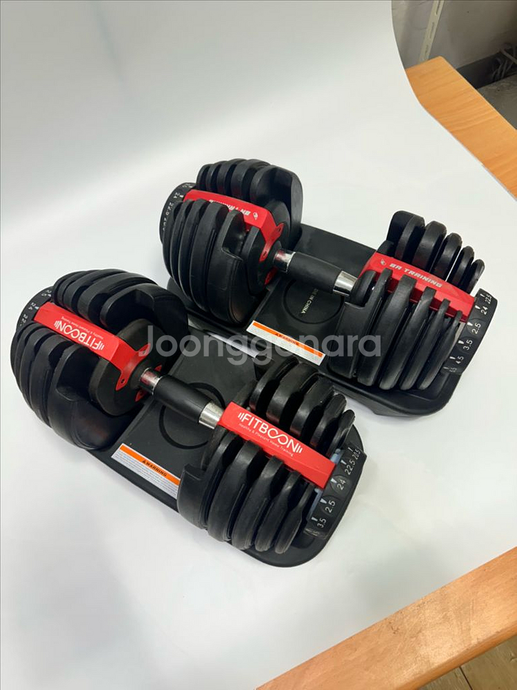 다이얼 무게조절 덤벨 세트 24kg 아령 바벨 2개--0