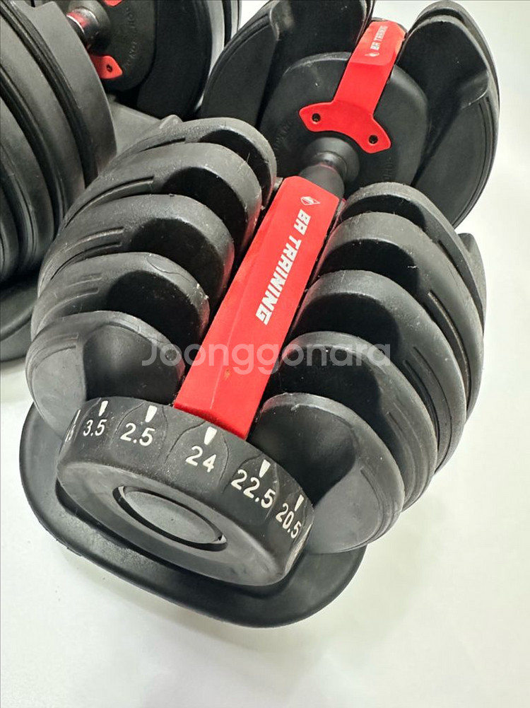 다이얼 무게조절 덤벨 세트 24kg 아령 바벨 2개--4