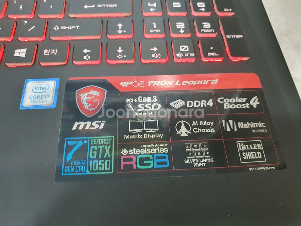 부품용 msi노트북 GP62 7RDX Leopard--1