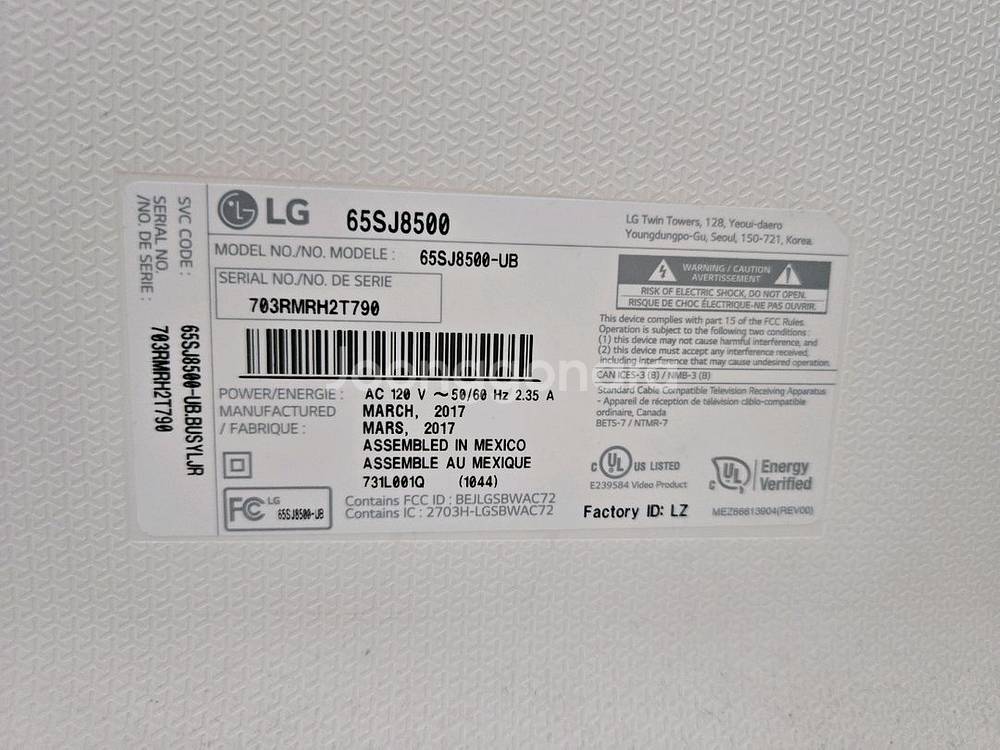 LG 65인치 TV 65SJ8500 부품용--1