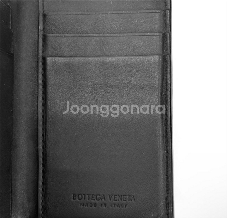 보테가베네타 맥시 인트레치아토 카세트 카드 지갑 블랙--3