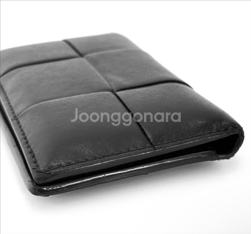 보테가베네타 맥시 인트레치아토 카세트 카드 지갑 블랙--5