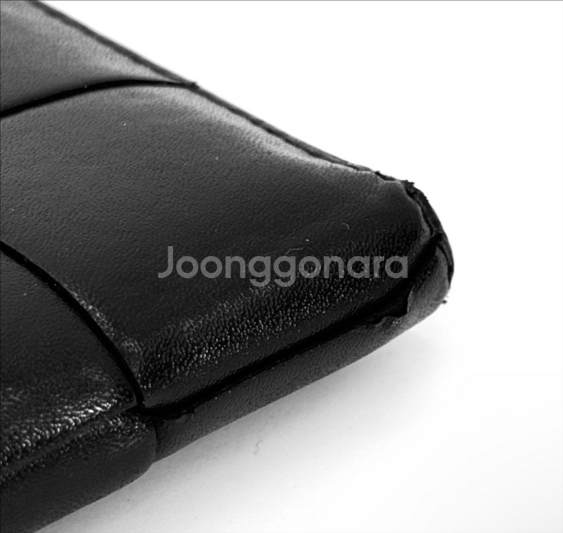 보테가베네타 맥시 인트레치아토 카세트 카드 지갑 블랙--6