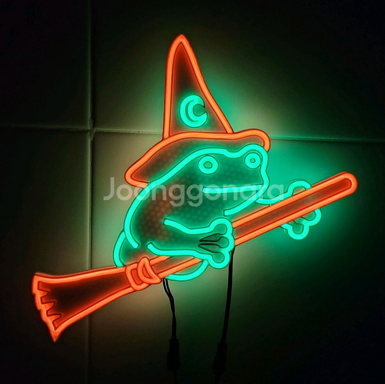 개구리 마법사 할로윈 네온사인 led 램프--0