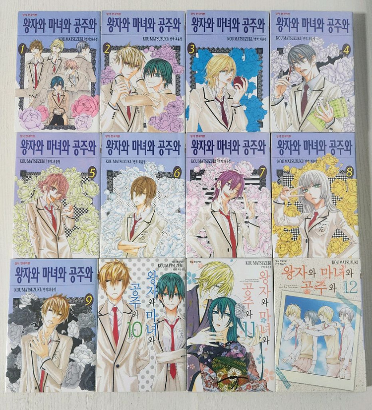 [순정만화책] 왕자와 마녀와 공주와 전권 12권 완결--0