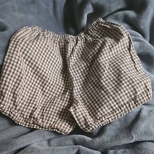 90유아채크얇은뱅딩반바지>보통아기