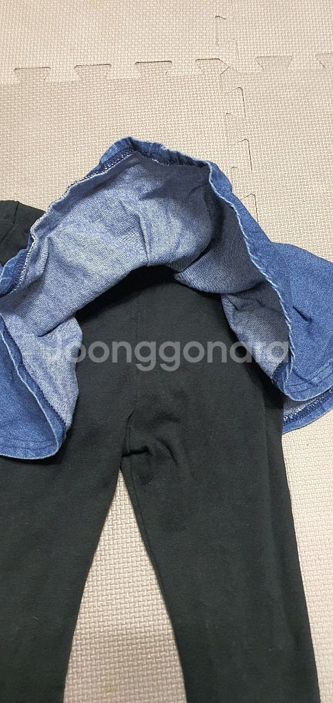 [120-130]여아바지 2벌일괄/치마레깅스+청바지--3