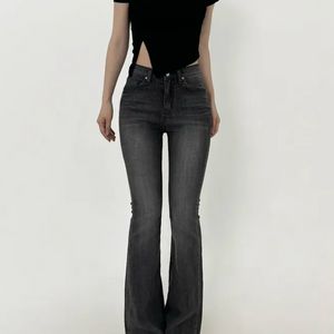 비바벨라 썸머 워싱 쿨 흑청 롱 부츠컷 데님팬츠 청바지