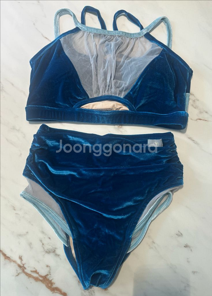 폴웨어) 린옴즈 잔느벨벳세트 블루(M-S)--0