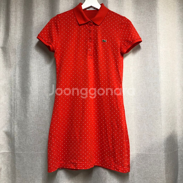 라코스테 도트 패턴 카라 원피스 (사이즈36)--0