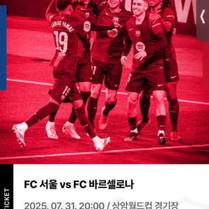 fc 바르셀로나 fc 서울 1등석 A 2매 일괄 연석