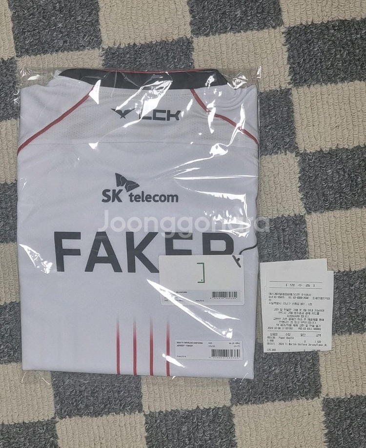 2024 T1 페이커 공식 유니폼 저지 (XL, 정품)--5