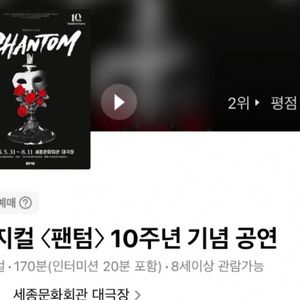 뮤지컬팬텀 박효신 VIP석