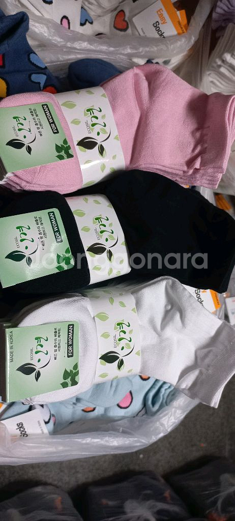 10켤레) 국산 여성 인견양말 단색 단바닥--0