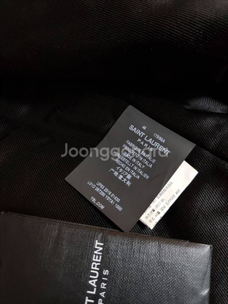 생로랑 L01 램스킨 라이더 자켓--5