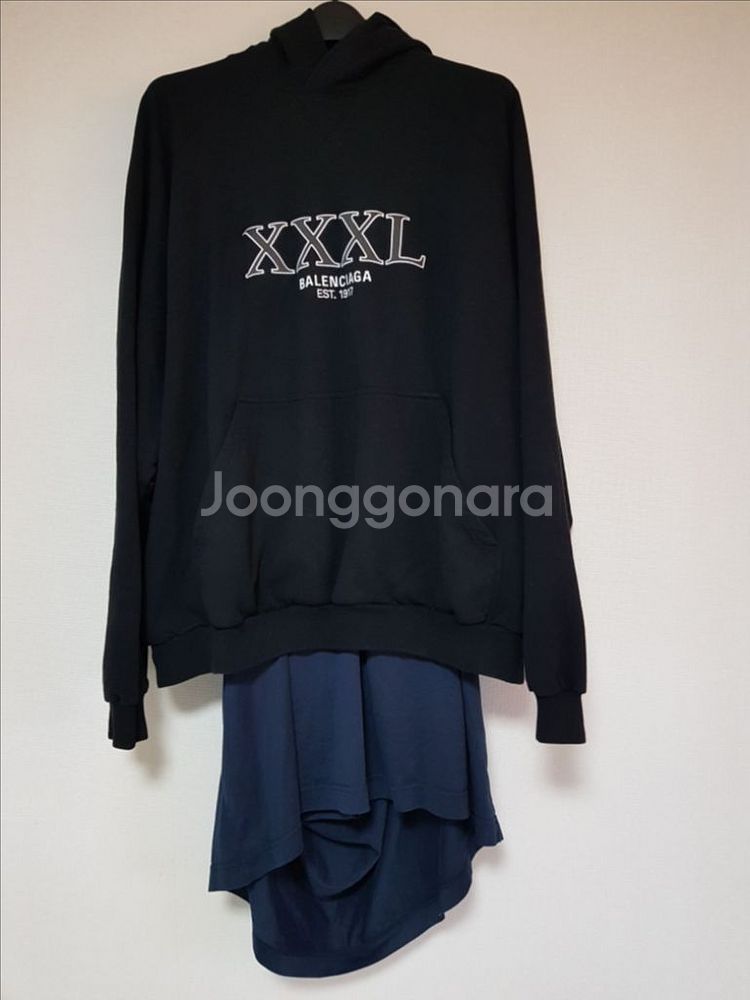 발렌시아가 XXXL 런웨이 레이어드 후드--0