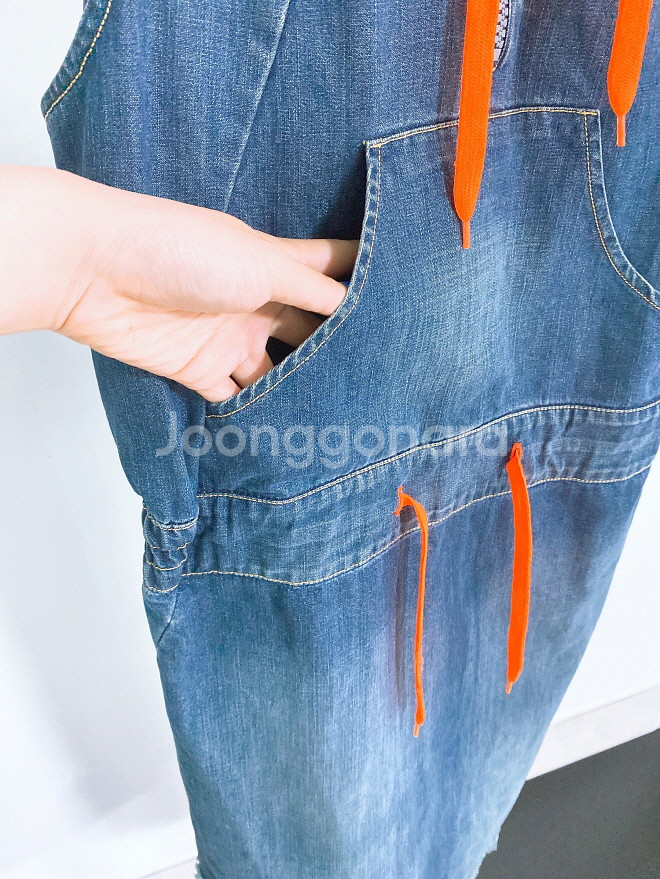 (여성S)리바이스데님반집업후드민소매원피스--2