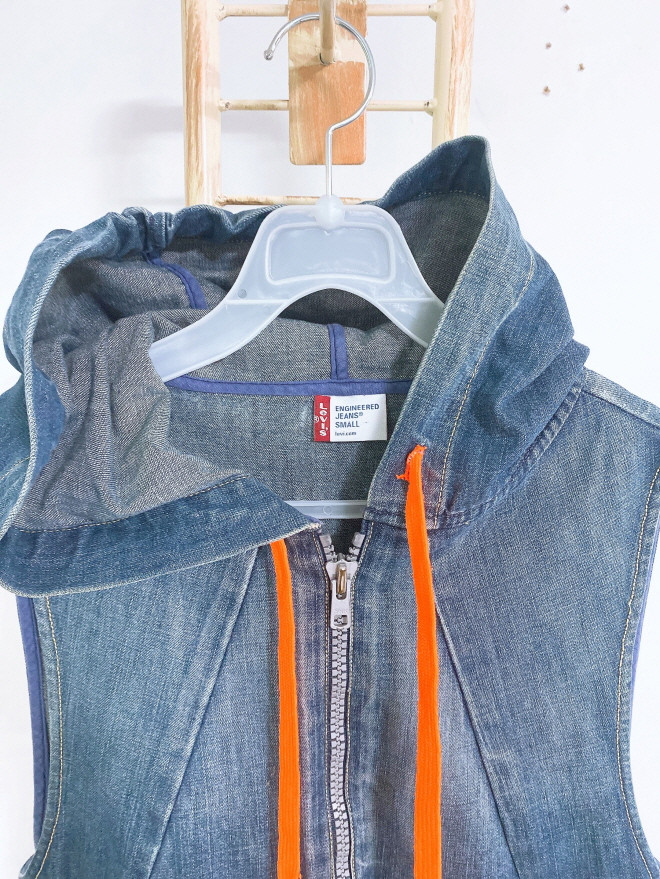 (여성S)리바이스데님반집업후드민소매원피스--1